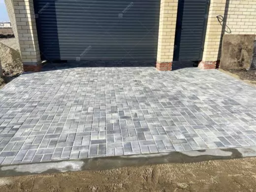 Тротуарная плитка Кирпичик №15 "Антрацит", фактура гладкий, гранитная, мрамор, высота 40 мм, 60 мм, 80 мм-5